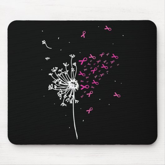 Dandelion Pink Ribbon Cool Breast Cancer Bewusthei Muismat (Voorkant)