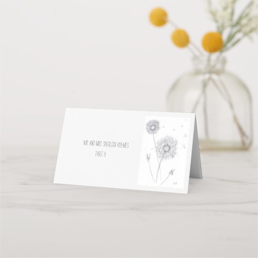 Dandelion Place Card Plaatskaartje (Voorkant)