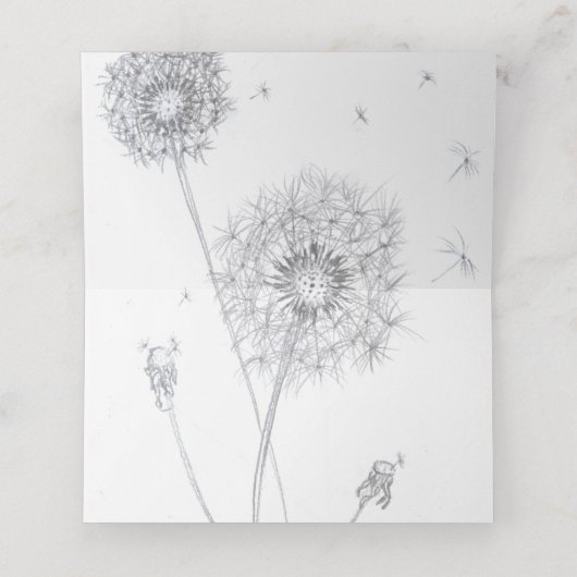 Dandelion Place Card Plaatskaartje (Binnenkant ongevouwen)