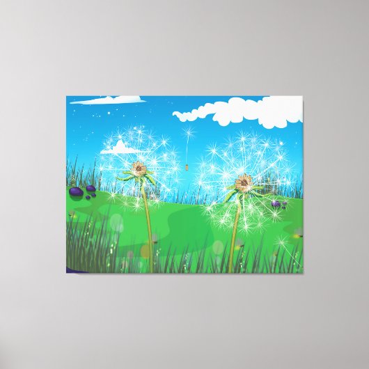 Dandelion Plant Canvas Afdruk (Voorkant)