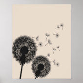 Dandelion Poster, Dandelion Wall Art, Dandelion Poster (Voorkant)