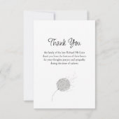 Dandelion Puff 3 Photo Gentle Soul Funeral Bedankkaart (Achterkant)