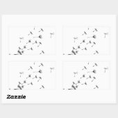 Dandelion puff in de wind rechthoekige sticker (Vel)