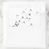Dandelion puff in de wind rechthoekige sticker (Tas)
