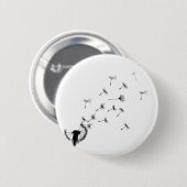 Dandelion puff in de wind ronde button 5,7 cm (Voorkant /achterkant)