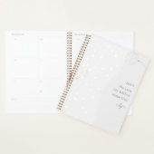 Dandelion Puffs and Stars Gray White Monogrammed Planner (Display)