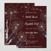 Dandelion Puffs Burgundy Vrijgezellenfeest Kaart (Voorkant / Achterkant)