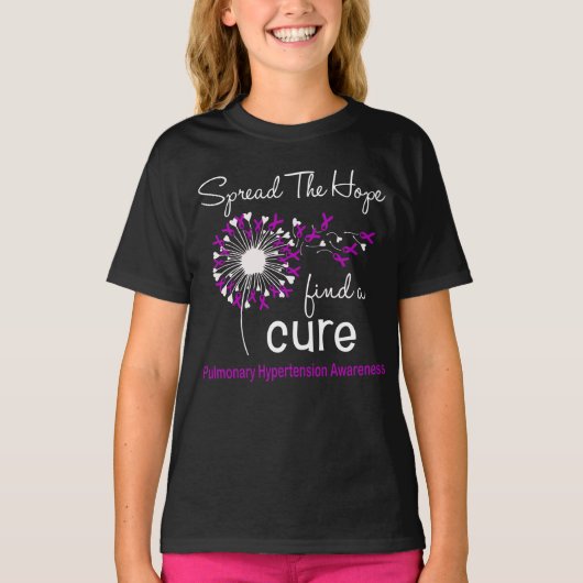Dandelion Pulmonary Hypertension Awareness T-shirt (Voorkant)