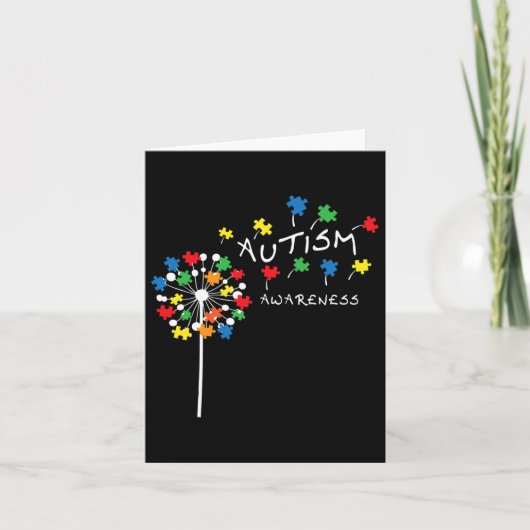 Dandelion Puzzle Piece Cool Autism Awareness Gift Kaart (Voorkant)