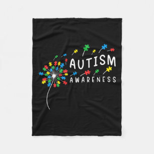 Dandelion Puzzle Piece Cool Autism Boys Girls Kind Fleece Deken