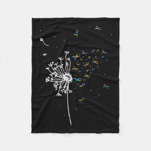 Dandelion Puzzle Ribbon Inspirerend Autisme Aware Fleece Deken