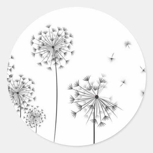 Dandelion Ronde Sticker (Voorkant)