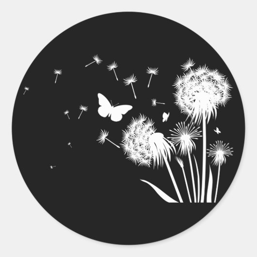 Dandelion Ronde Sticker (Voorkant)