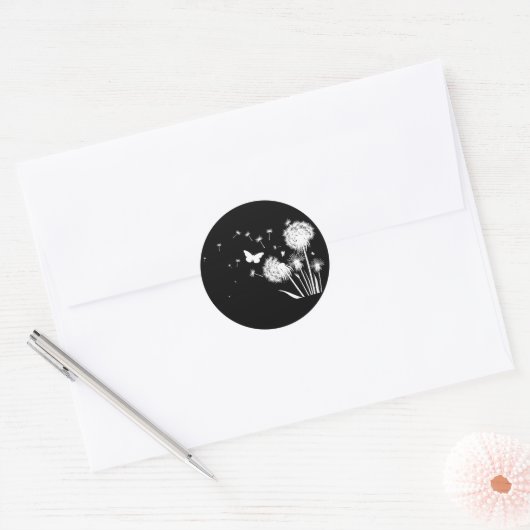 Dandelion Ronde Sticker (Envelop)