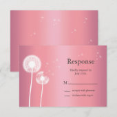 Dandelion RSVP in Roos Gold en grijs Kaartje (Voorkant / Achterkant)