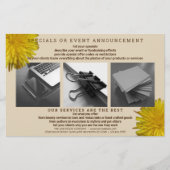 Dandelion Rustic Flower Simple Moderne 3-foto Flyer (Voorkant)