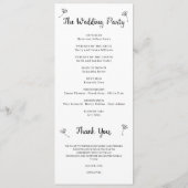Dandelion Rustic Wedding Programme Programmakaart (Achterkant)
