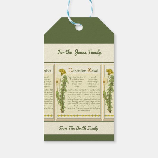 Dandelion Salad Cadeaulabel (Voorkant)