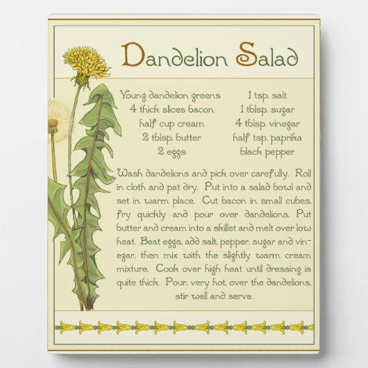 Dandelion Salad - Fotoplaat (Voorkant)