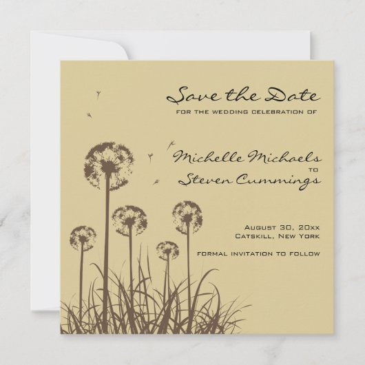 Dandelion Save the Date Notice (Aankondiging datum (Voorkant)
