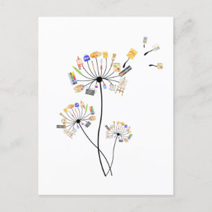 Dandelion-schilderingen voor schilders T Briefkaart
