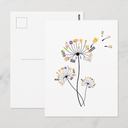 Dandelion-schilderingen voor schilders T Briefkaart (Voorkant / Achterkant)