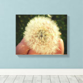 Dandelion Seed Head Canvas maken een wens Afdruk (Insitu (Houten vloer))