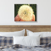 Dandelion Seed Head Canvas maken een wens Afdruk (Insitu (Slaapkamer))