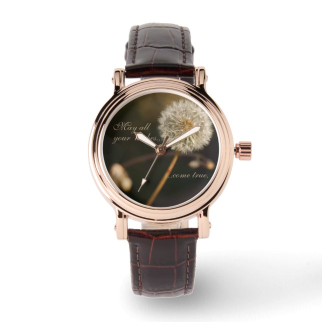 Dandelion Seed Head in Brown Tones Horloge (Voorkant)
