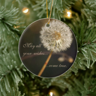 Dandelion Seed Head in Brown Tones Keramisch Ornament