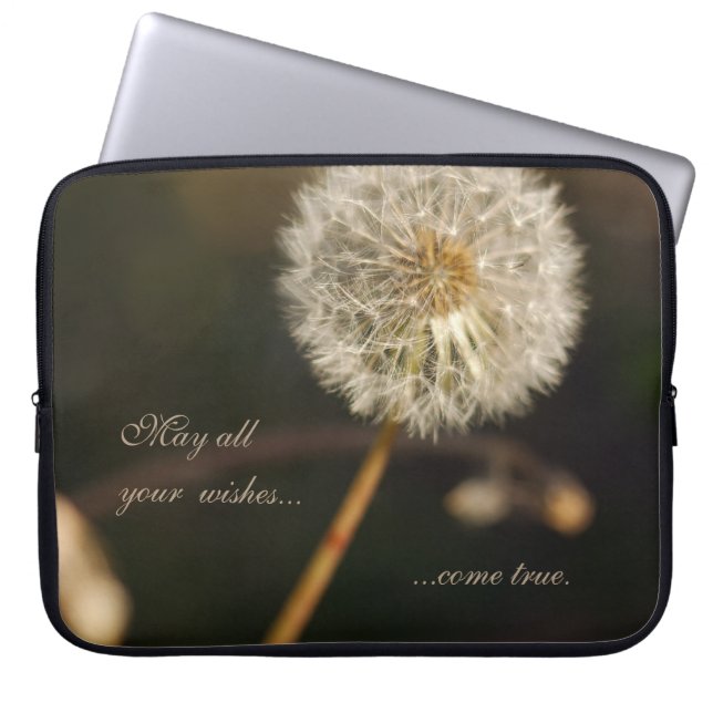 Dandelion Seed Head in Brown Tones Laptop Sleeve (Voorkant)