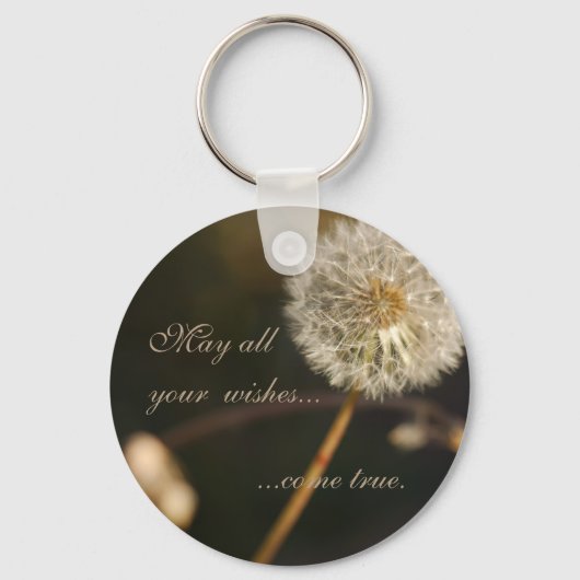 Dandelion Seed Head in Brown Tones Sleutelhanger (Voorkant)