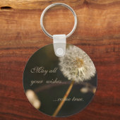 Dandelion Seed Head in Brown Tones Sleutelhanger (Voorkant)