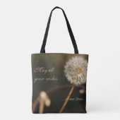Dandelion Seed Head in Brown Tones Tote Bag (Achterkant)