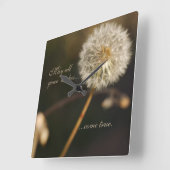 Dandelion Seed Head in Brown Tones Vierkante Klok (Hoek)