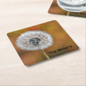 Dandelion Seed Head met  tekst Kartonnen Onderzetters (Schuin)