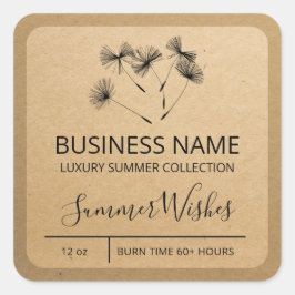 Dandelion Seed Kraft Paper Soy Candle Labels
