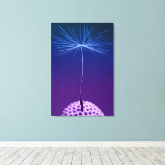 Dandelion Seed Macro Foto op Canvas (Insitu (Houten vloer))