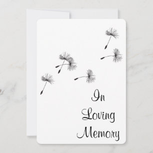 Dandelion Seed Puffs Funeral Memorial aangekondigd Kaart