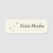 Dandelion Seed Rustic Botanical Business Logo Naamplaatje (Voorkant)