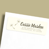 Dandelion Seed Rustic Botanical Return Address Etiket