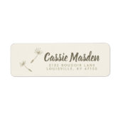 Dandelion Seed Rustic Botanical Return Address Etiket (Voorkant)