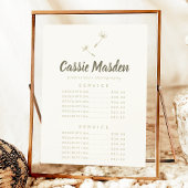 Dandelion Seed Rustic Botanical Service Price Menu