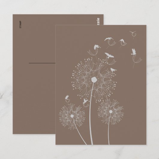 Dandelion Seed Theven Briefkaart (Voorkant / Achterkant)