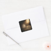 Dandelion Seedling with Water Droplets on a Bible  Vierkante Sticker (Envelop)