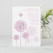 Dandelion Seedlings Roze Uitnodiging tot godsdiens (Staand voorkant)