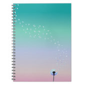 Dandelion Seeds Flying in Wind - Turquoise Notitieboek (Voorkant)