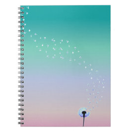 Dandelion Seeds Flying in Wind - Turquoise Notitieboek