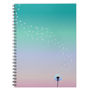 Dandelion Seeds Flying in Wind - Turquoise Notitieboek
