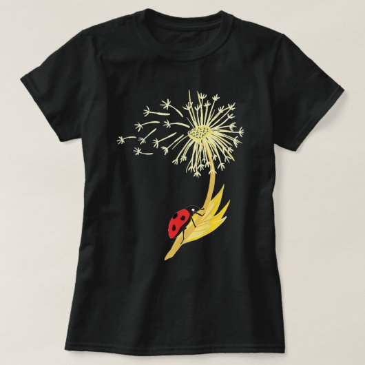 Dandelion Seeds Ladybug voor Gardener Herbalist T-shirt (Design voorkant)